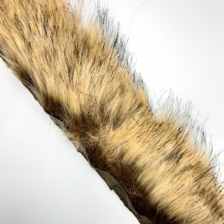 Tira de pelo para gorros y capuchas de 70 cms color camel