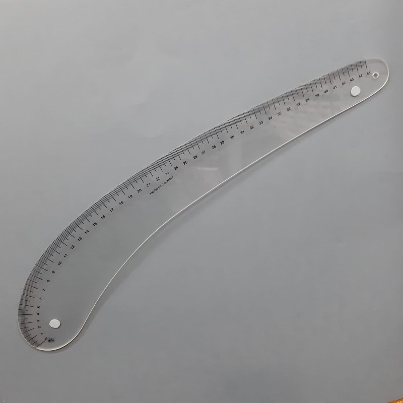 Curva variable impresa en mm y cms.