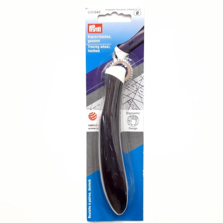 Ruleta rodillo dentada para marcar patrones y telas Prym. 