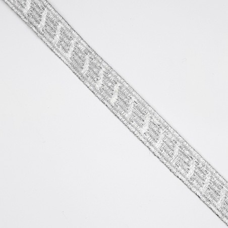 Galón pasamanería color plata metalizada 1 cm 