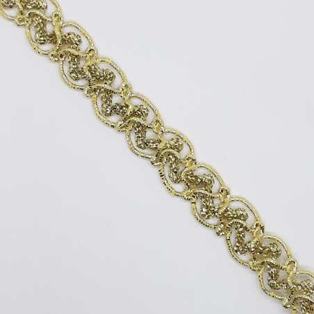 Galón pasamanería metalizada calada de color dorado 