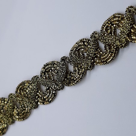 Galón pasamanería metalizada 1,5 cms de color oro viejo