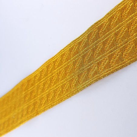 Galón pasamanería metalizada dorada de 3 cms 