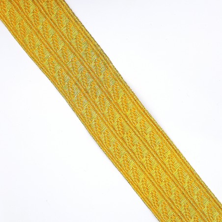 Galón pasamanería metalizada dorada de 3 cms 