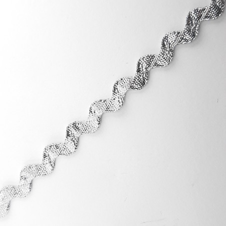 Ondulina metalizada plateada de 1 cm 