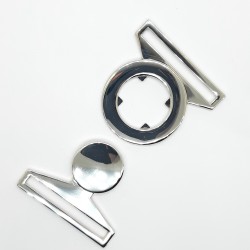 Hebilla metálica plateada de 4 cms para cinturones elásticos 2