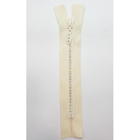 Cremallera fantasía strass de 50 cms separador con dientes brillantes original y elegante especial faldas, vestidos, bolsos,..