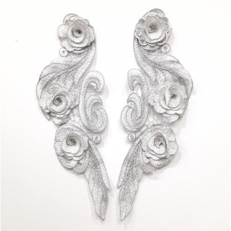 Aplicación metalizada plateada de 2 piezas