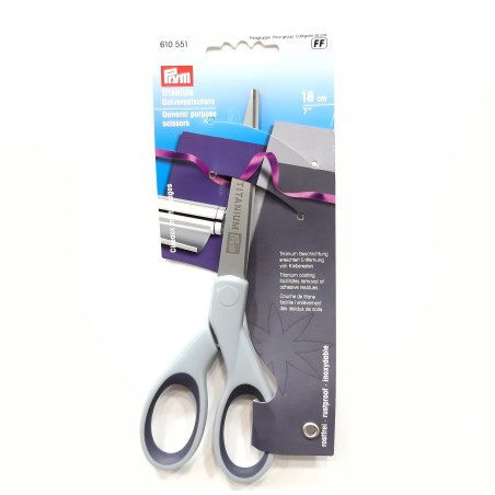 Tijera Universal Titanium Prym 18 cms. Especial costura, labores y manualidades.