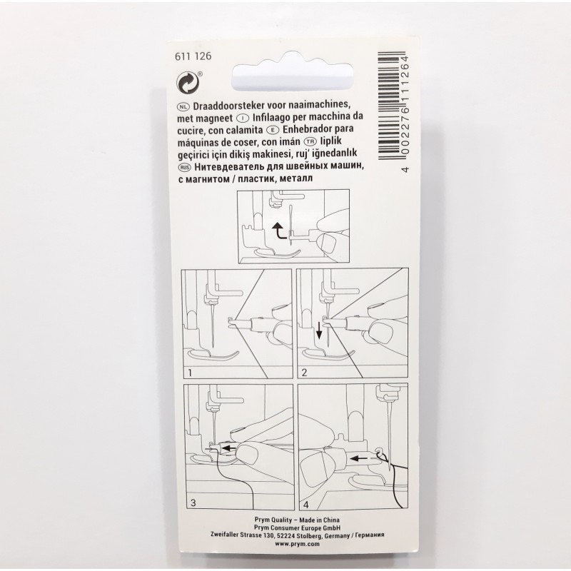 Enhebrador con imán para máquinas de coser Prym