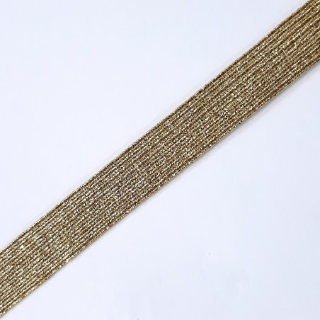Cinta de goma elástica dorada rayada de 1,4 cms 