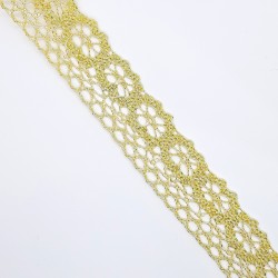 Encaje bolillo metalizado 22 mm. Adorno elegante y distinguido para embellecer tus prendas y complementos.  2