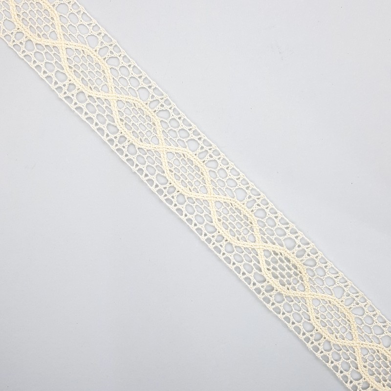 Juego encaje bolillo beige algodón 100%. 