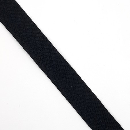Cinta de espiga negra para zapatillas y alpargatas regionales de 1,5 cms algodón 100%