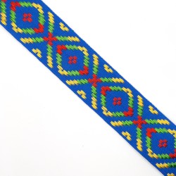 Galón tapacosturas de colores con rombos decorativos de 2,5 cms 2