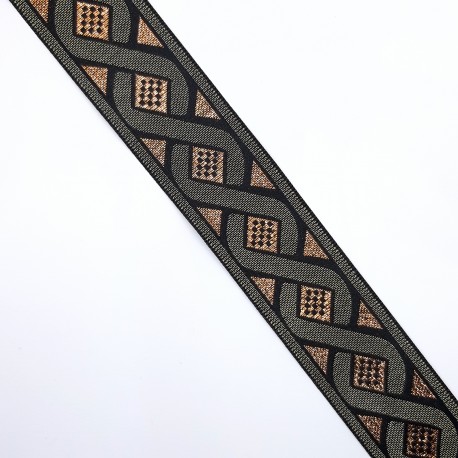 Tapacosturas metalizado con fondo cobre y ondas decorativas 