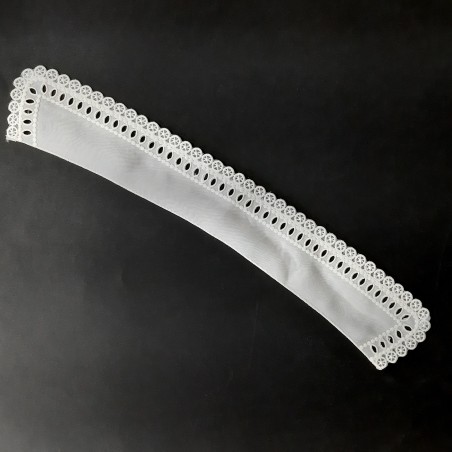 Cuello bordado blanco de 45 cms para jerseys, sudaderas, camisetas,..
