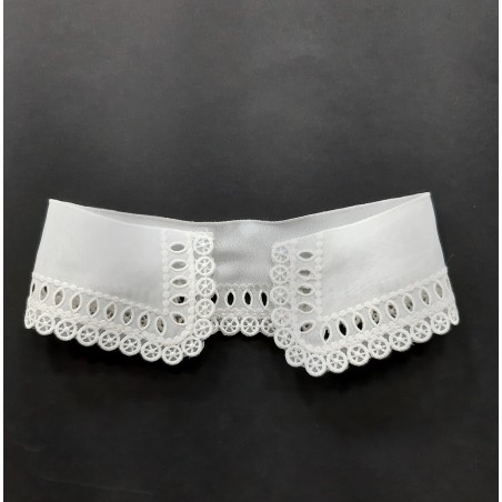 Cuello bordado blanco de 45 cms para jerseys, sudaderas, camisetas,..