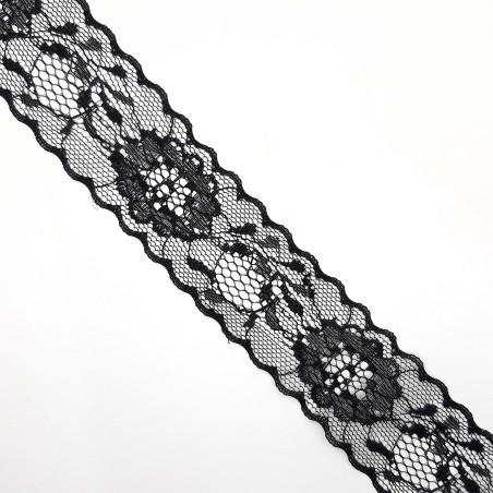 Entredos negro de 4 cms con flores especial para tocados y diademas 