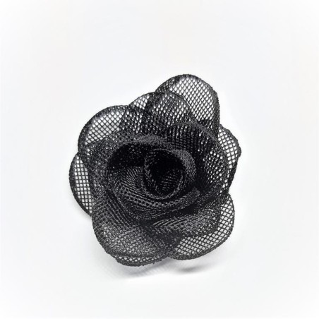 Flor negra organza de red calada