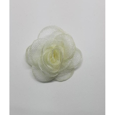Flor beige organza de red calada