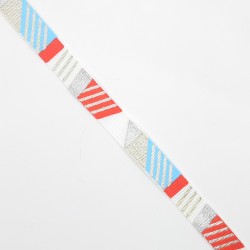 Cinta estampada Gros Grain de 1 cm. Tira fuerte y resistente para infinidad de proyectos decorativos.