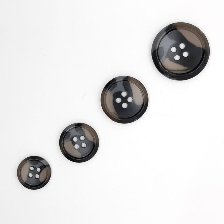 Botón poliéster camuflaje de 4 agujeros y aguas filo