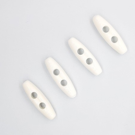Botón trenca alargado de color blanco para abrigos, capas, ponchos, bolsos,..