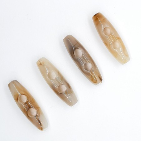 Botón trenca alargado de color tierra claro para abrigos, capas, ponchos, bolsos,..