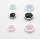 Botón clásico nacarado 4 agujeros celeste, negro y rosa
