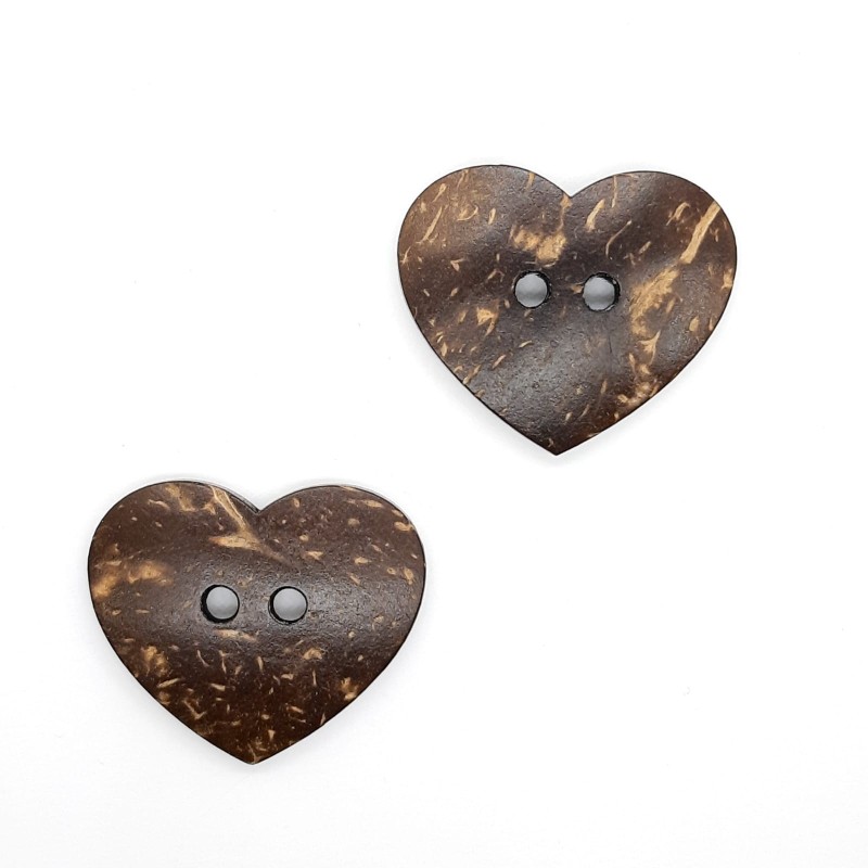 Aplique botón coco con forma de corazón