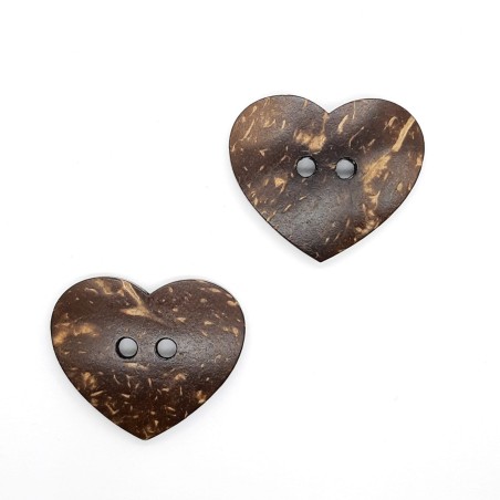 Aplique botón coco con forma de corazón