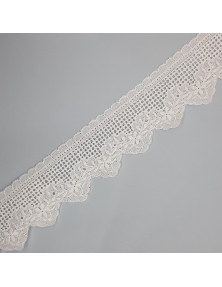 Tira bordada blanca con picos 4 cms