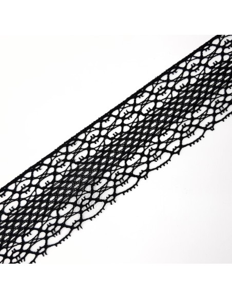 Encaje de bolillo color negro 5 cms
