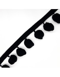 Fleco madroño negro de 4 cms.