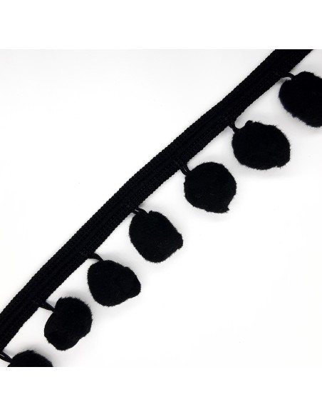 Fleco madroño negro de 4 cms.