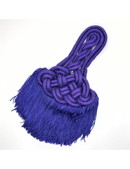Hombrera pasamanería rayón morada con flecos decorativos