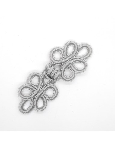 Broche cierre pasamanería gris