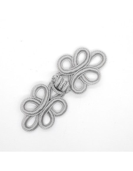 Broche cierre pasamanería gris