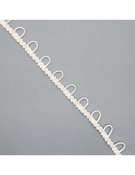 Cinta presillas elástica blanca especial para botoneras de trajes