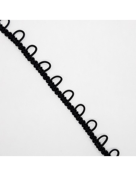 Cinta presillas elástica negra especial para botoneras de trajes