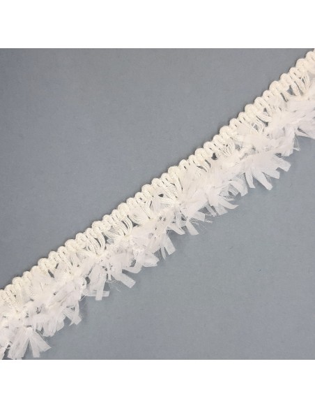 Pasamanería fleco cintas marfil 2,5 cms 