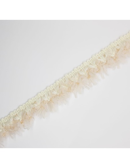 Pasamanería fleco cintas beige 2,5 cms 