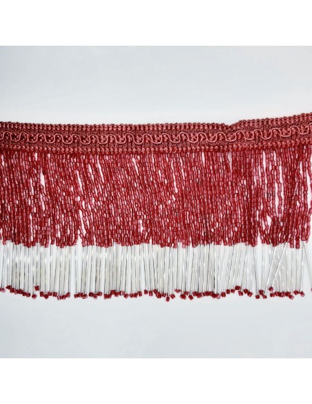 Fleco rojo y plata pedrería cristal strass 10 cms
