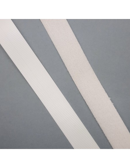 Velcro blanco macho y hembra fino de 20 mm cosido