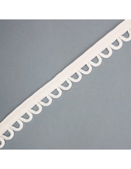 Cinta elástica con presillas 1,5 cms color marfil