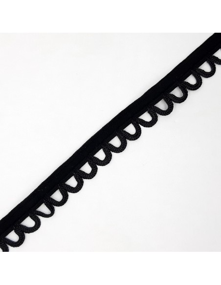 Cinta elástica con presillas 1,5 cms color negro