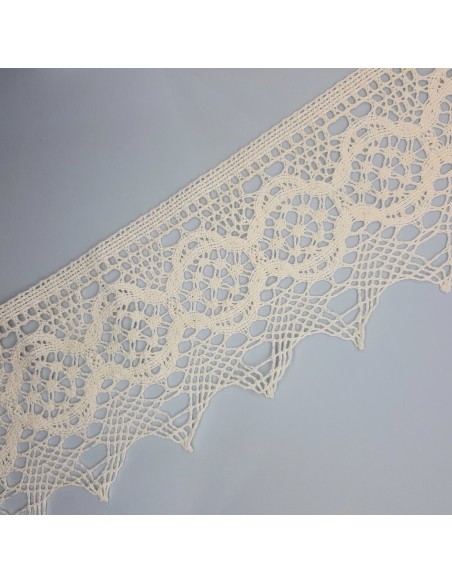 Encaje de bolillo 9 cms picos beige