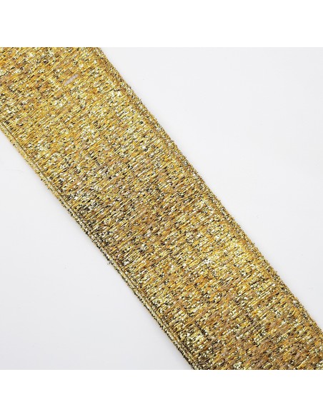 Cinta elástica metalizada decorativa de color oro 