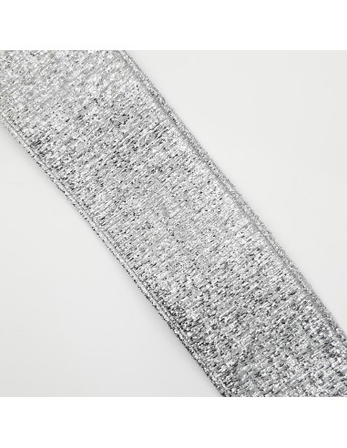 Cinta elástica metalizada decorativa de color plata